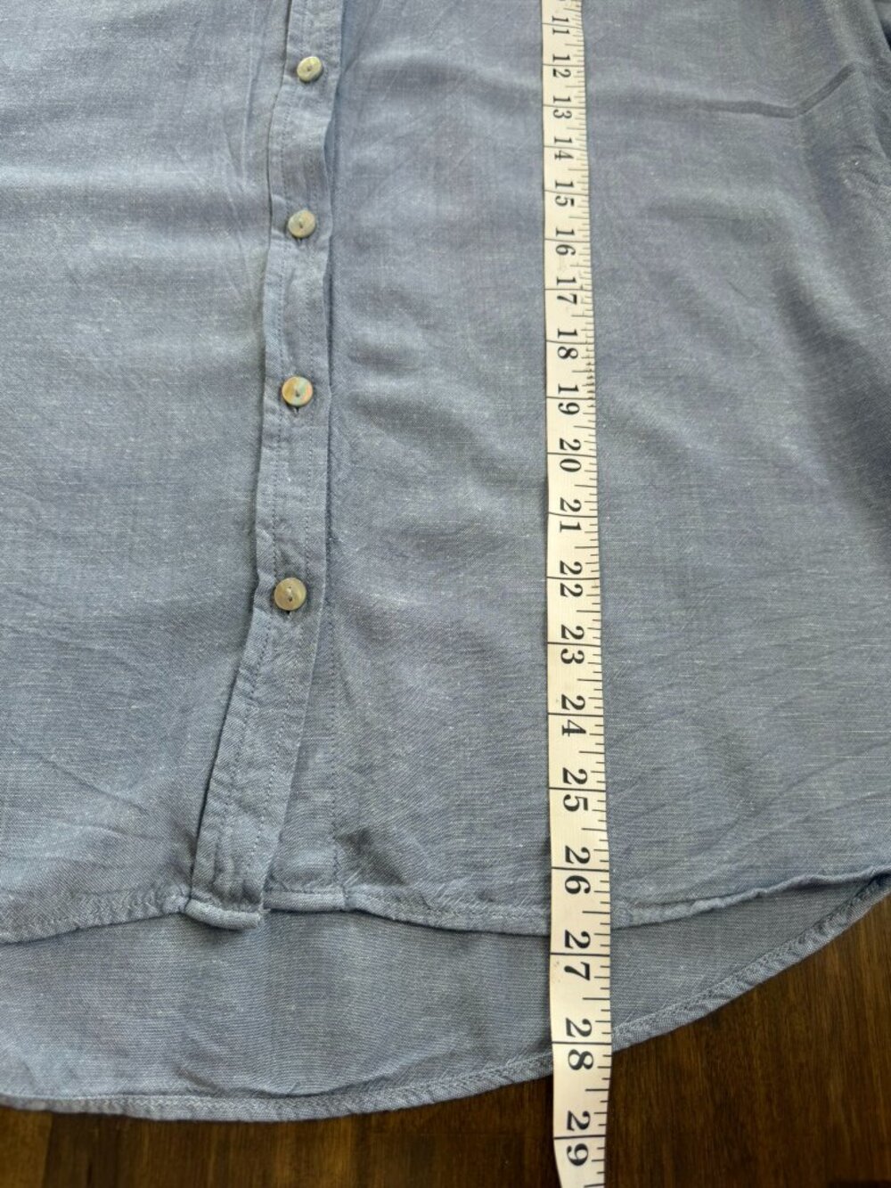 Chambray ShortâSleeve ButtonâUp â Size Large (12/14) - Picture 4 of 16
